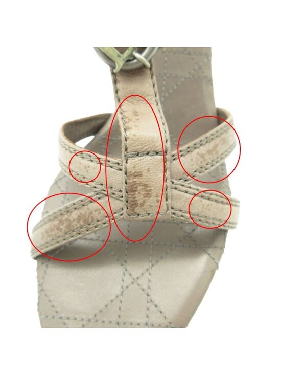 Dior Homme Dio Sandals Cannage Heels Charm Mules Shu Gray 35 2 1